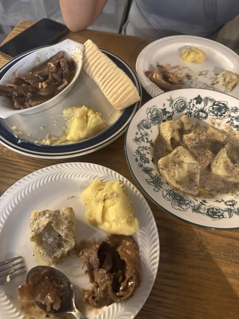 truffle ravioli, roast beef by cait